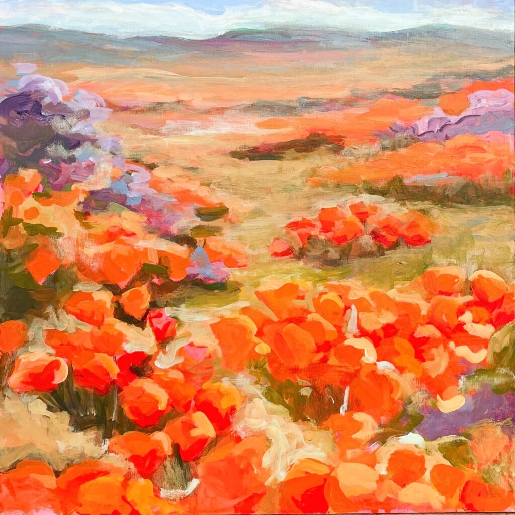Poppies - Acrylic 14x14 - Beth Goodman