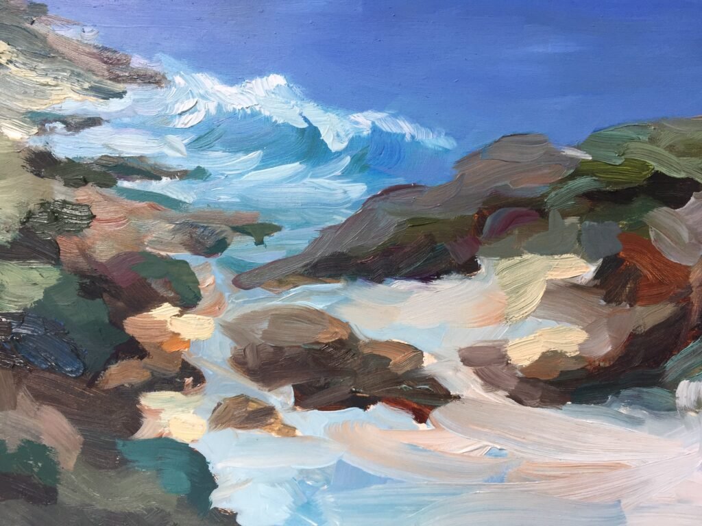 Ocean Waves, study - Oil Painting 10x8 - Beth Goodman