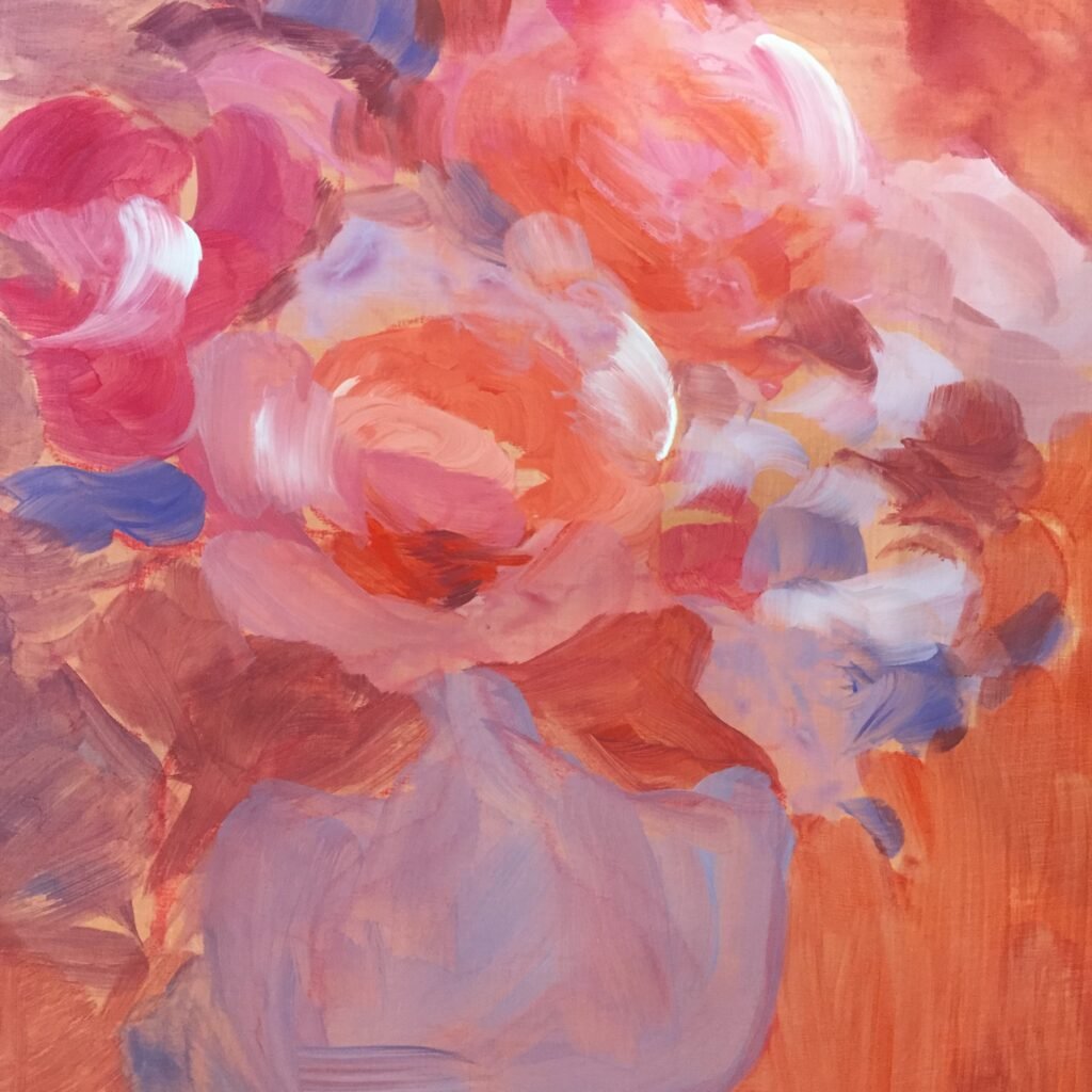Peonies 2 - Acrylic Painting 12x12 - Beth Goodman