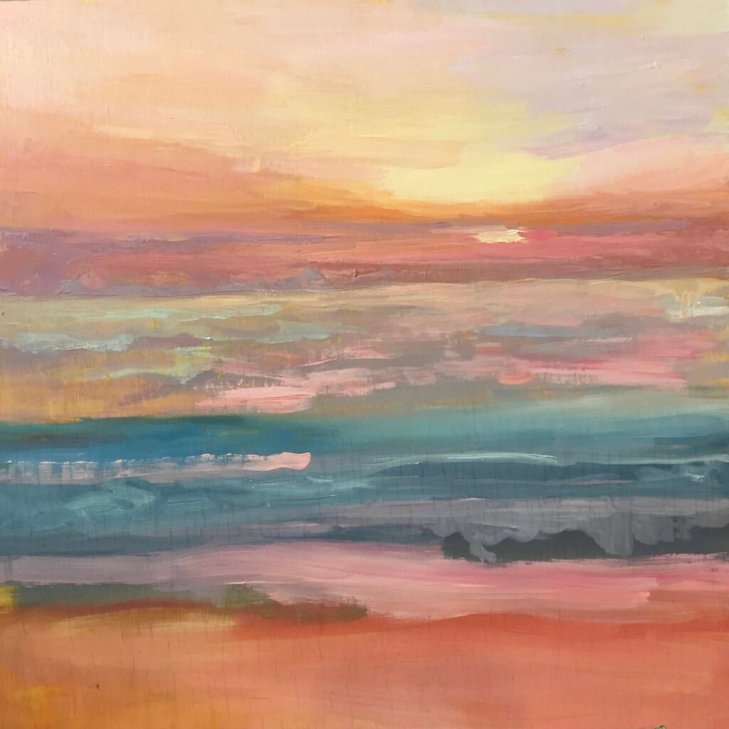 SoCal Sunset - Oil Paint 12x12 - Beth Goodman