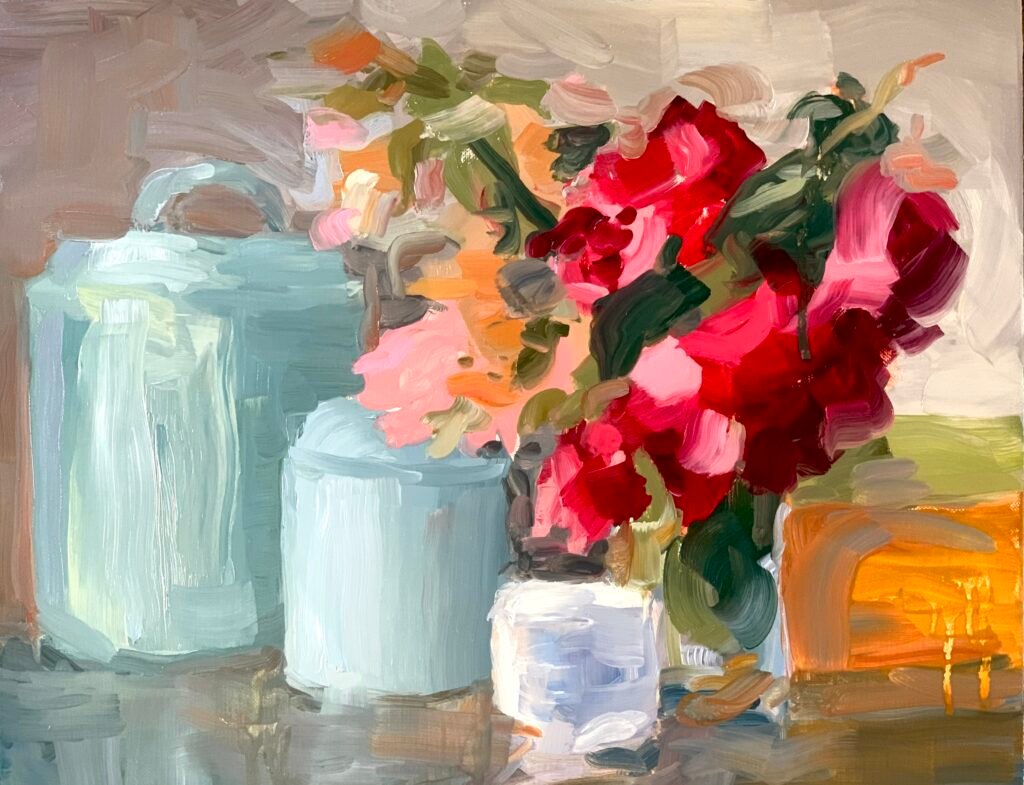 Bougainvillea in Sunlight - Oil Painting 14x12 - Beth Goodman