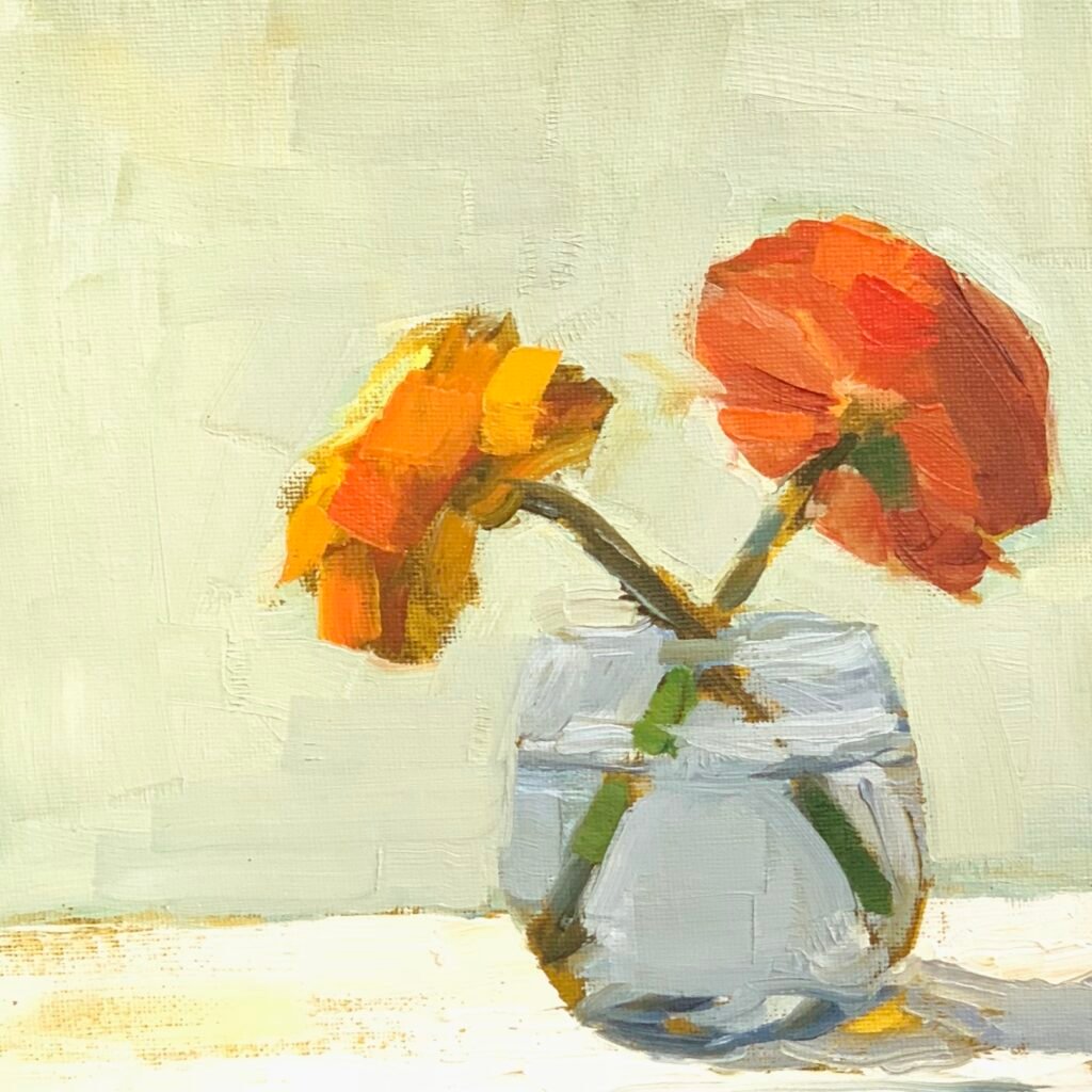 Two Friends - Oil Painting 10x10 - Beth Goodman