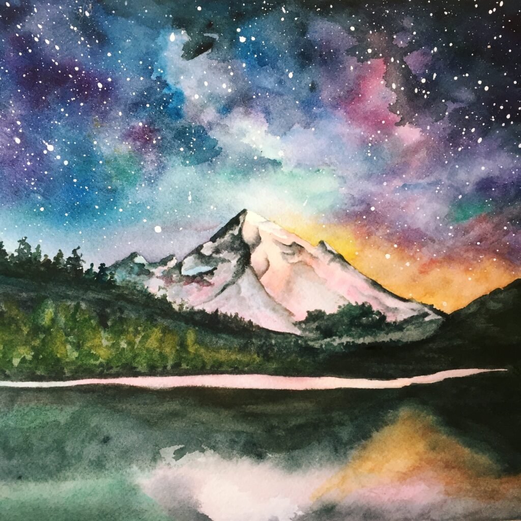 Dreamy Night - Watercolor 10x10 - Beth Goodman